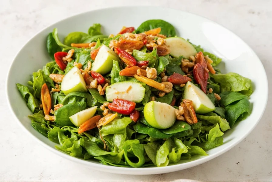 Variety of ginger salad variations including vegan, keto, and fruit-infused options displayed on different colored plates