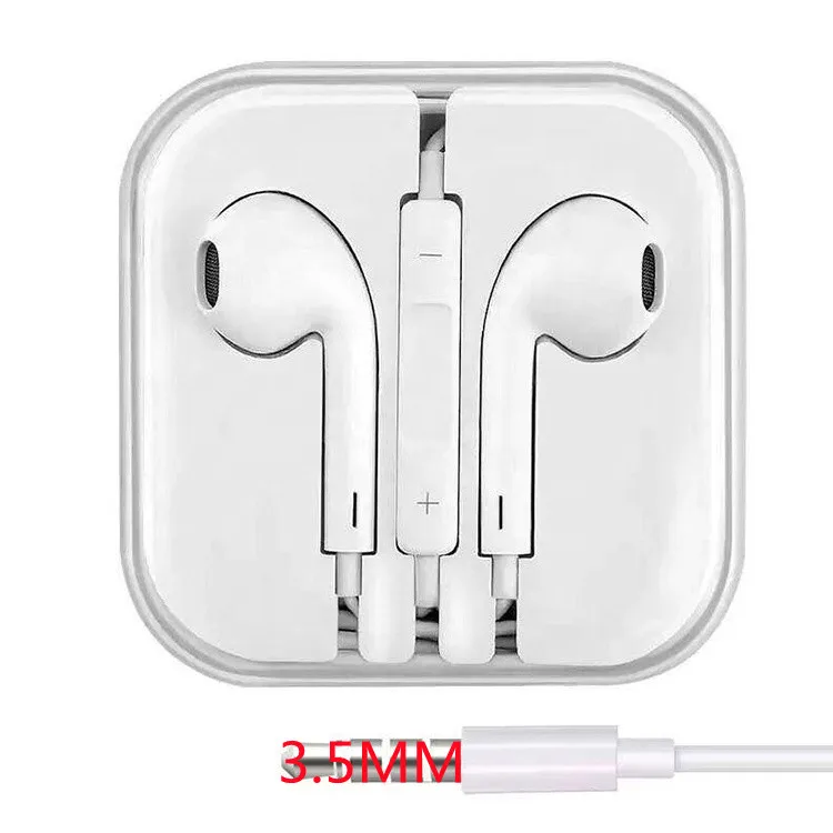 

New Product Wired Earphone With Mic 3.5mm Jack Headset 1.2m Wired Contorl For Android IOS, White