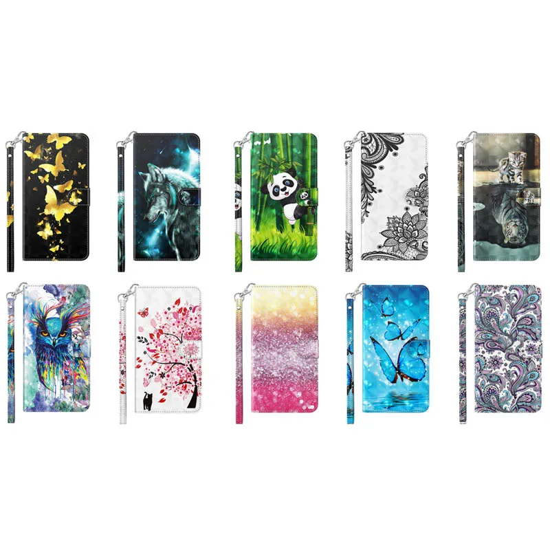 

3D Animal Leather Wallet Case For Samsung S21 Ultra S21 Plus F41 M31 A42 M51 For LG K52 K42 Cellphone Holder Flip Cover, See the pic