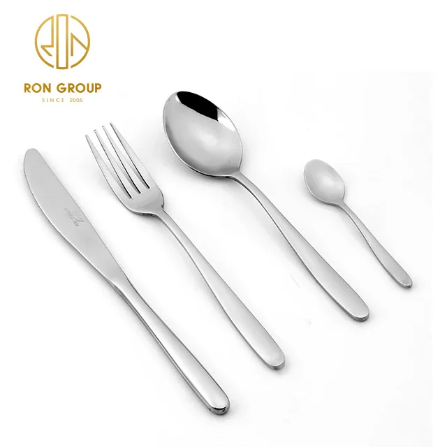 

Restaurant Use Spoon Fork Knife Stainless Steel Flatware, Silver/golden
