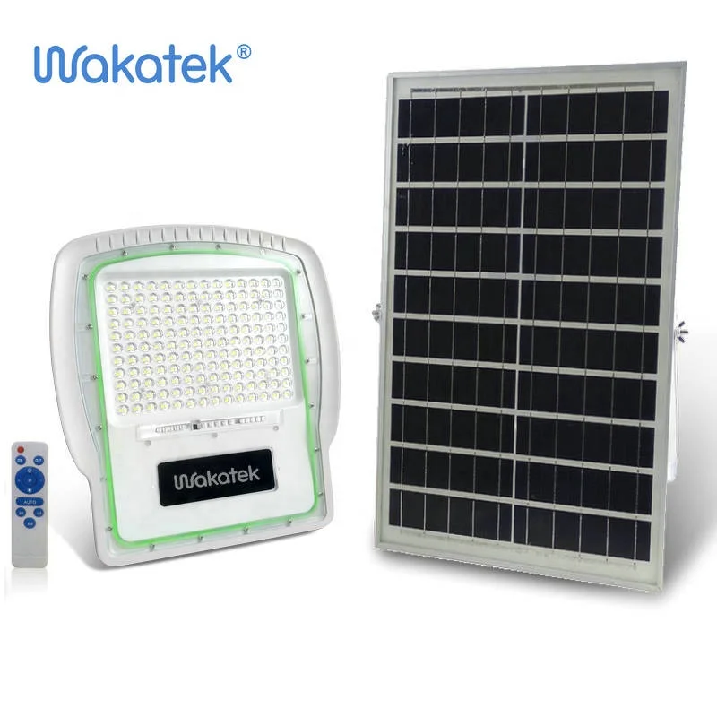 WAKATEK  300W 2020 New Design Motion Sensor Solar Outdoor Flood Light  with warning function