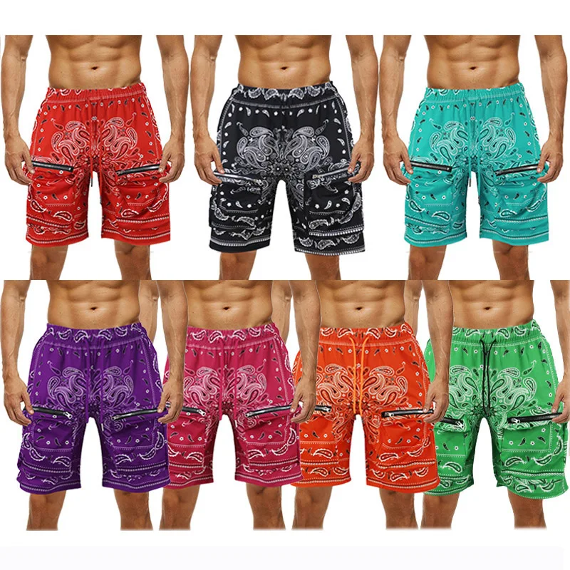 

Hot summer Cargo high street casual men shorts pants basketball shortsmen beach short bandana shorts Sweatsuit, Picture shows