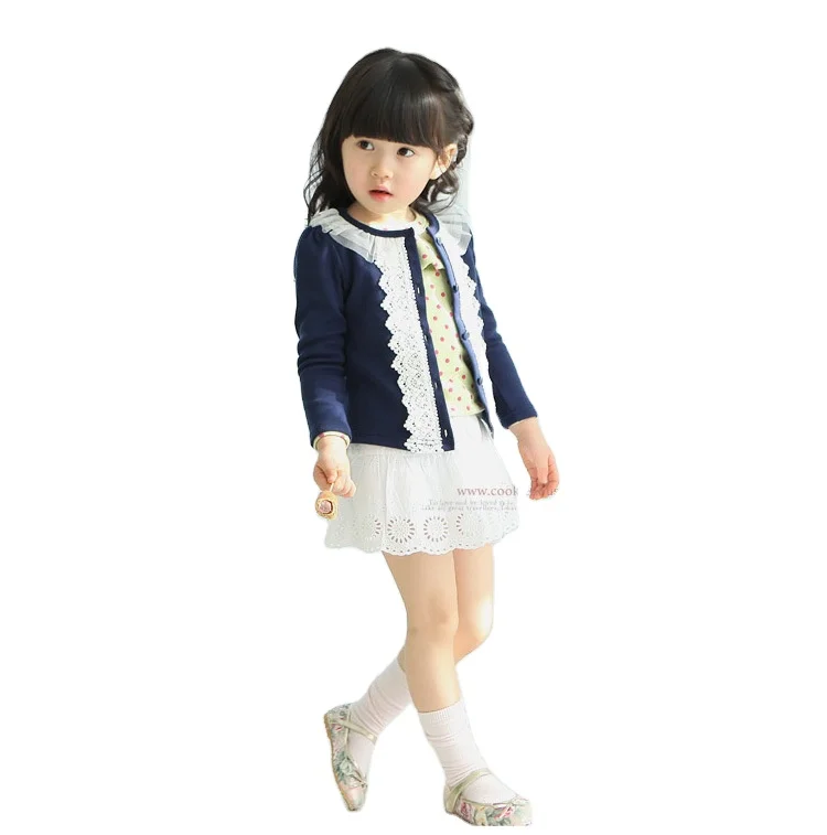 

Children's wear spring and autumn style girl children's coat girl lace long sleeve coat children's wear wholesale, Hidden blue, pink