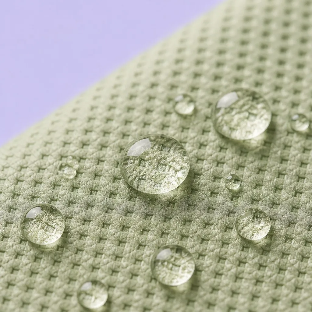 Embossed non-woven polypropylene fabric with water repellent surface