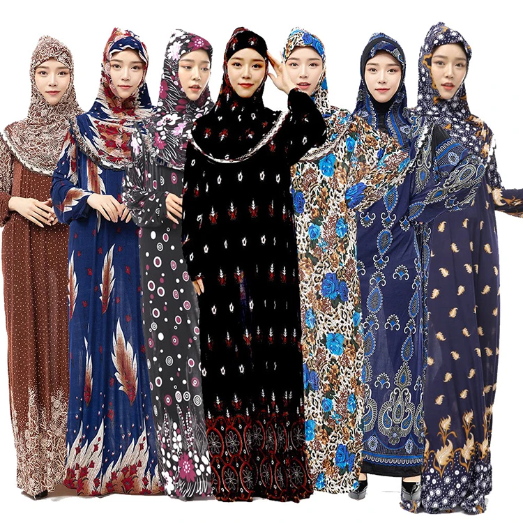 

Muslim traditional women's turban 10 pcs mix colors robe two-piece Islamic robe prayer abaya, Customized