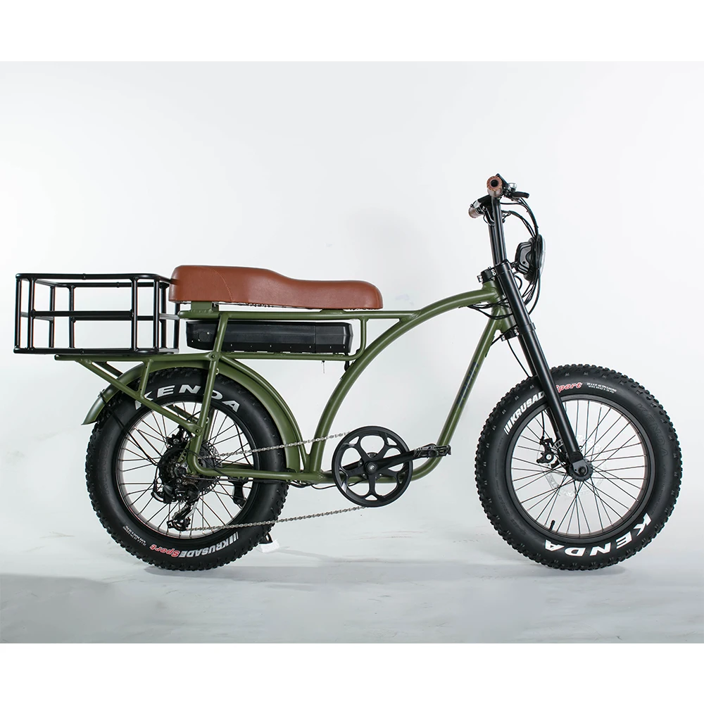 

big rear cargo rackpouffe high 500W 48V 12Ah 20inch 7 speed gears Brushless Alloy aluminum fat electric bicycle