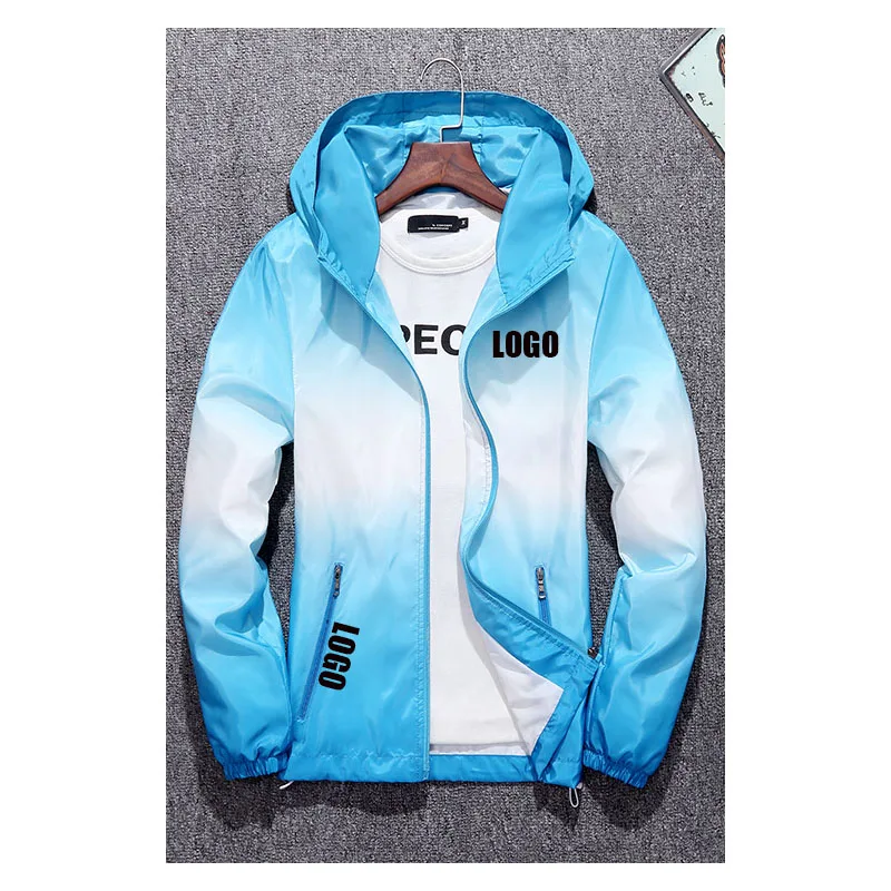 

Free Shipping Factory supply windbreaker hoodie jacket coat with zipper Mens Customizable Breathable neutral Hooded Windbreakers, Customized color