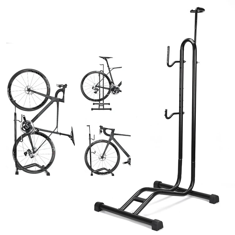 

Bike Stand Bicycle Storage Racks For Garage Indoor Floor Parking Maintenance Repair Stand Road MTB Bike Support Holder Rack, Black