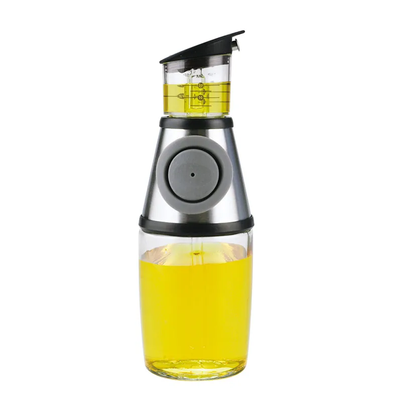 

Oil-Vinegar Dispenser With S/S Lid, Olive Oil Bottle with Measured Dispenser