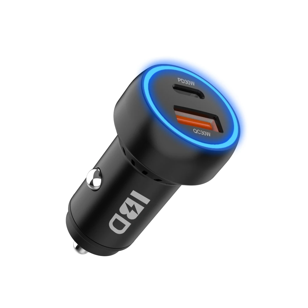 

IBDQC 30W PD 60W Quick Charging Dual USB Car Charger Adaptor For iPhone