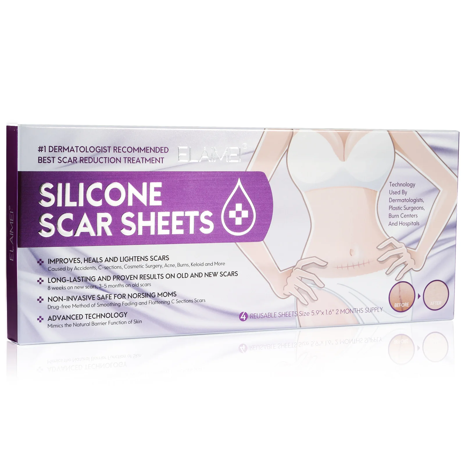 

Free Shipping Breathable Scar Removal Sheet Personal Beauty Care Scars Treatment Free Cutting Reusable Silicone Sheets Scar Away