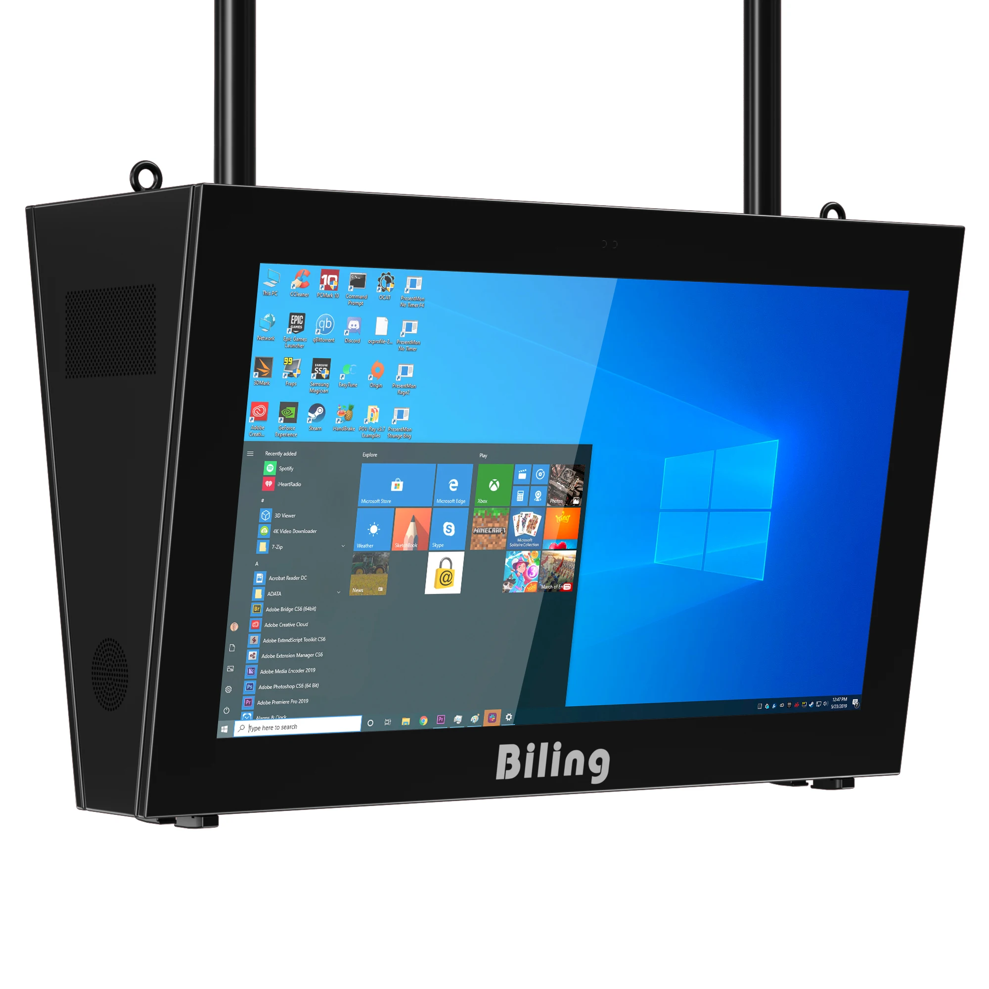 悬挂式双面wifi触摸屏信息亭户外广告显示屏lcd户外ip65显示屏lcd数字