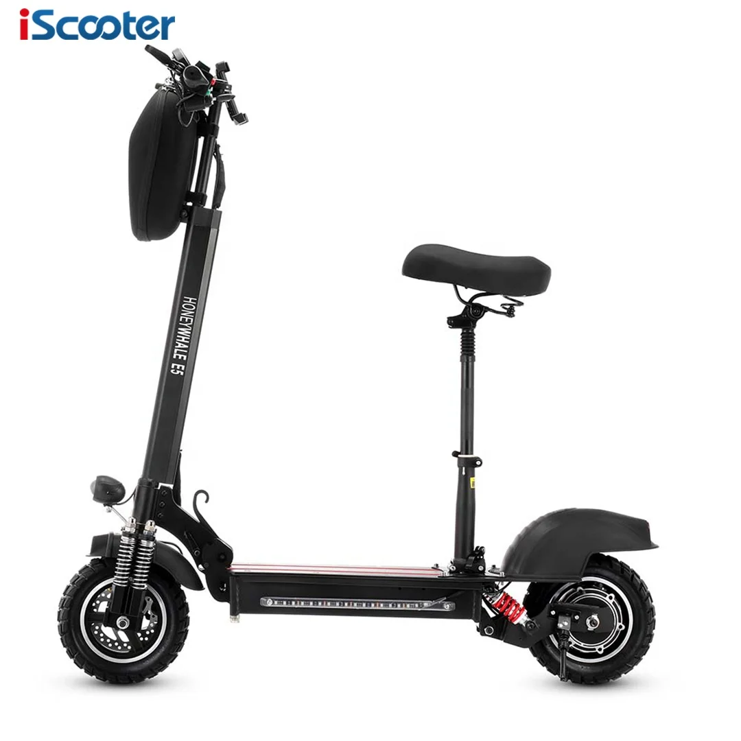 

10 Inch iScooter 600W 15AH 45KM Powerful Off Road Self-balancing Big Fat Tire Seat Bag Foldable Scooters Electric Scooter Adult