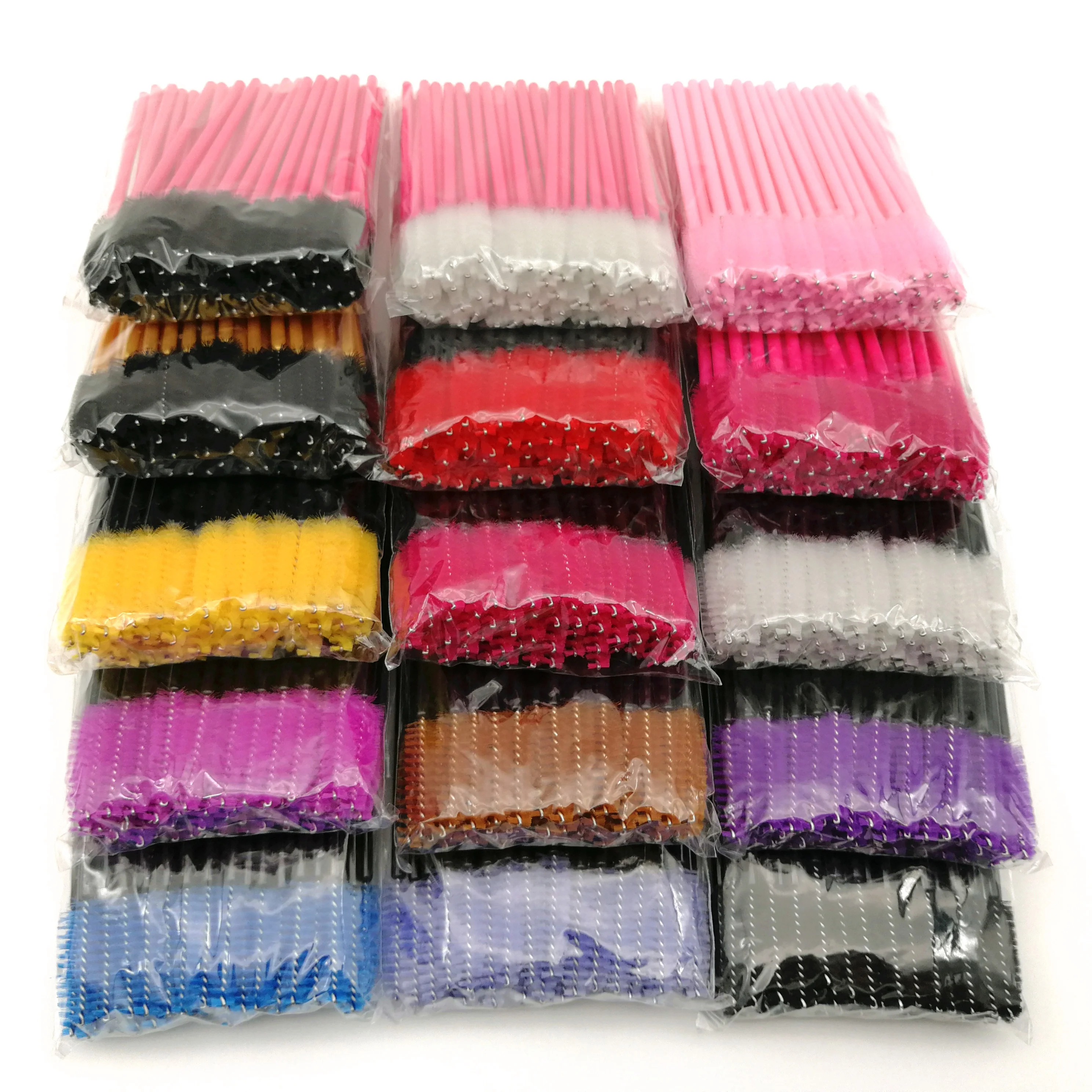 

50pcs per bag Disposable Eyelash extension Mascara Wand Brushes eye brow lash brushes Spoolies, All kinds of colors