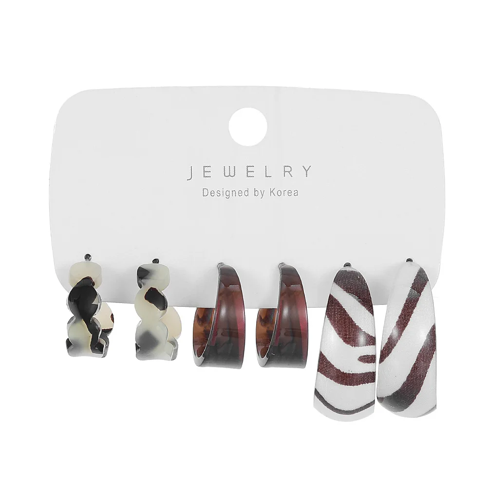 

Fashion Wholesale Bulk Acrylic Drop Earrings Set For Women Summer Hoop Earrings