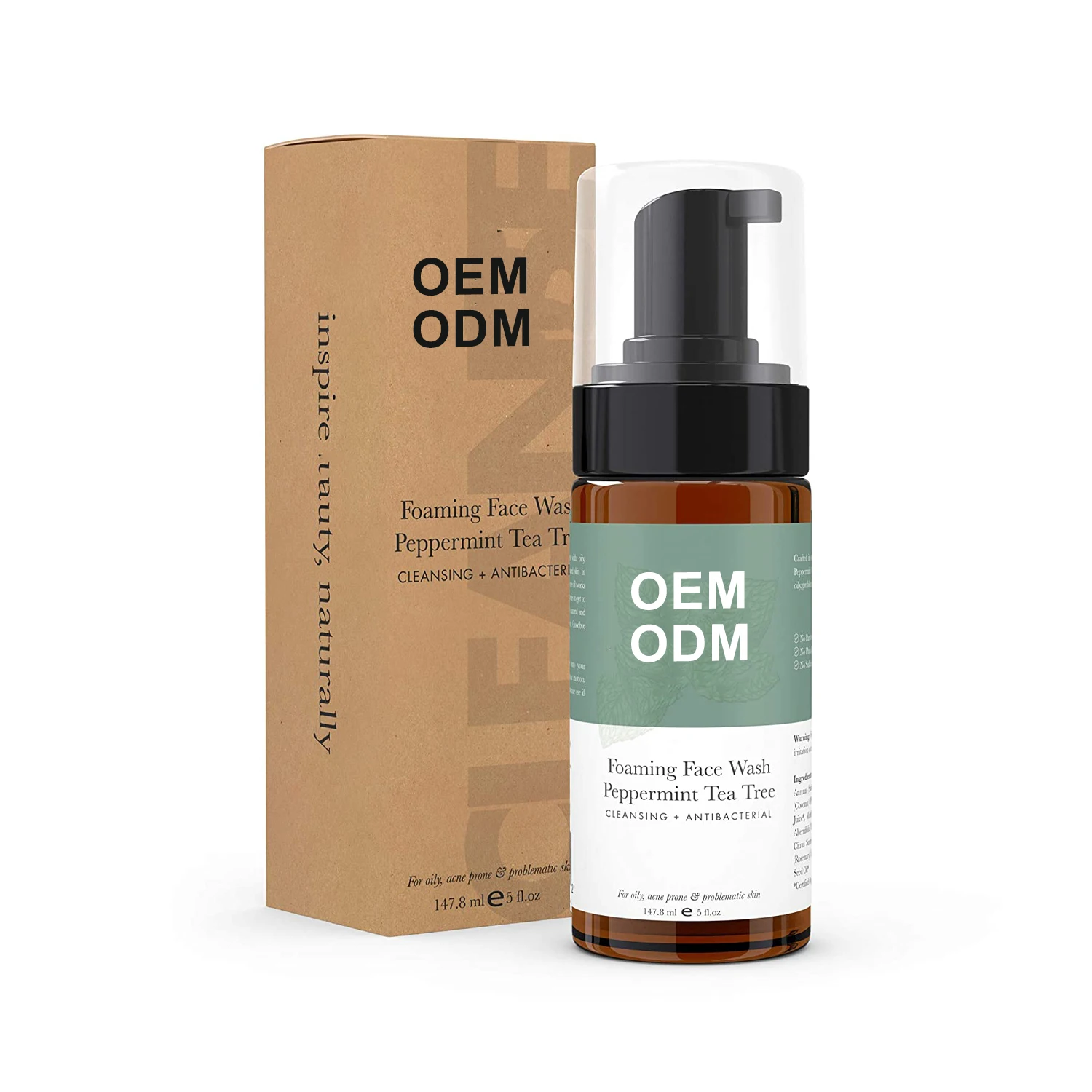 

QQLR High Quantity Foaming Face Wash Peppermint Tea Tree Facial Cleanser Is Suitable For Men And Women