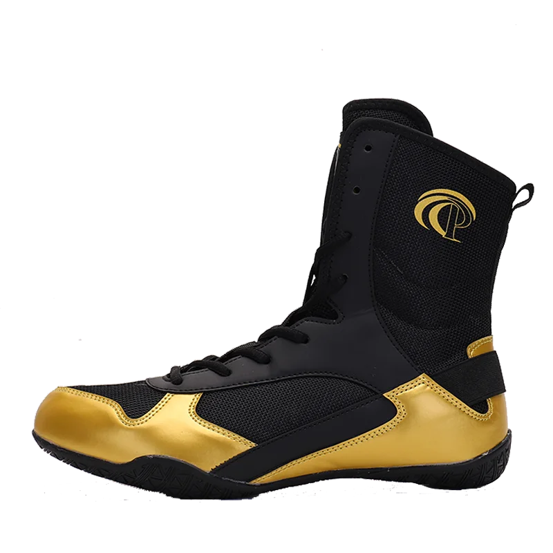 

Wholesale Custom Professional High Top Sport Boots Gym Bodybuilding Boxing Shoes For Men, Red/black , white/black