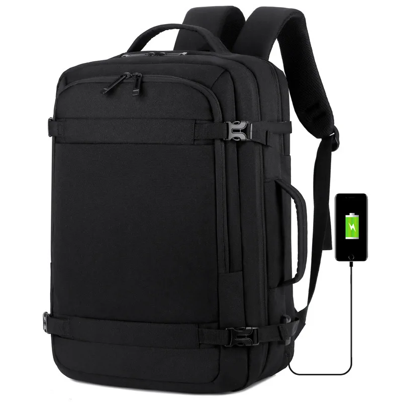 

New large-capacity backpack outdoor travel Oxford cloth multi-function usb computer backpack, As picture shows
