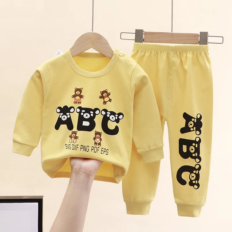 

New children's cotton boys and girls autumn and winter pajamas