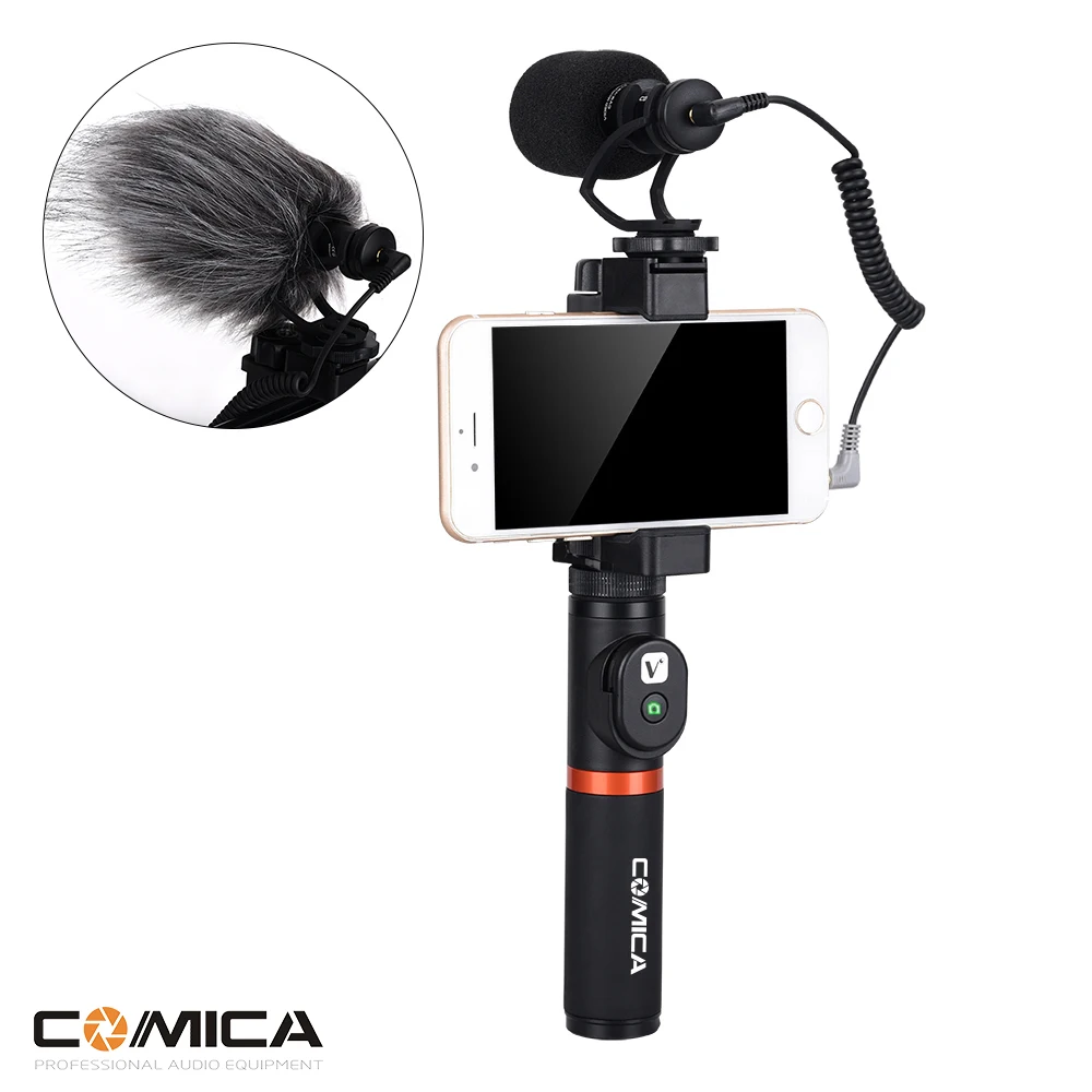 

COMICA Smartphone Video Sensitive Microphone Kit CVM-VM10-K3 with Handle Grip with Professional Microphone