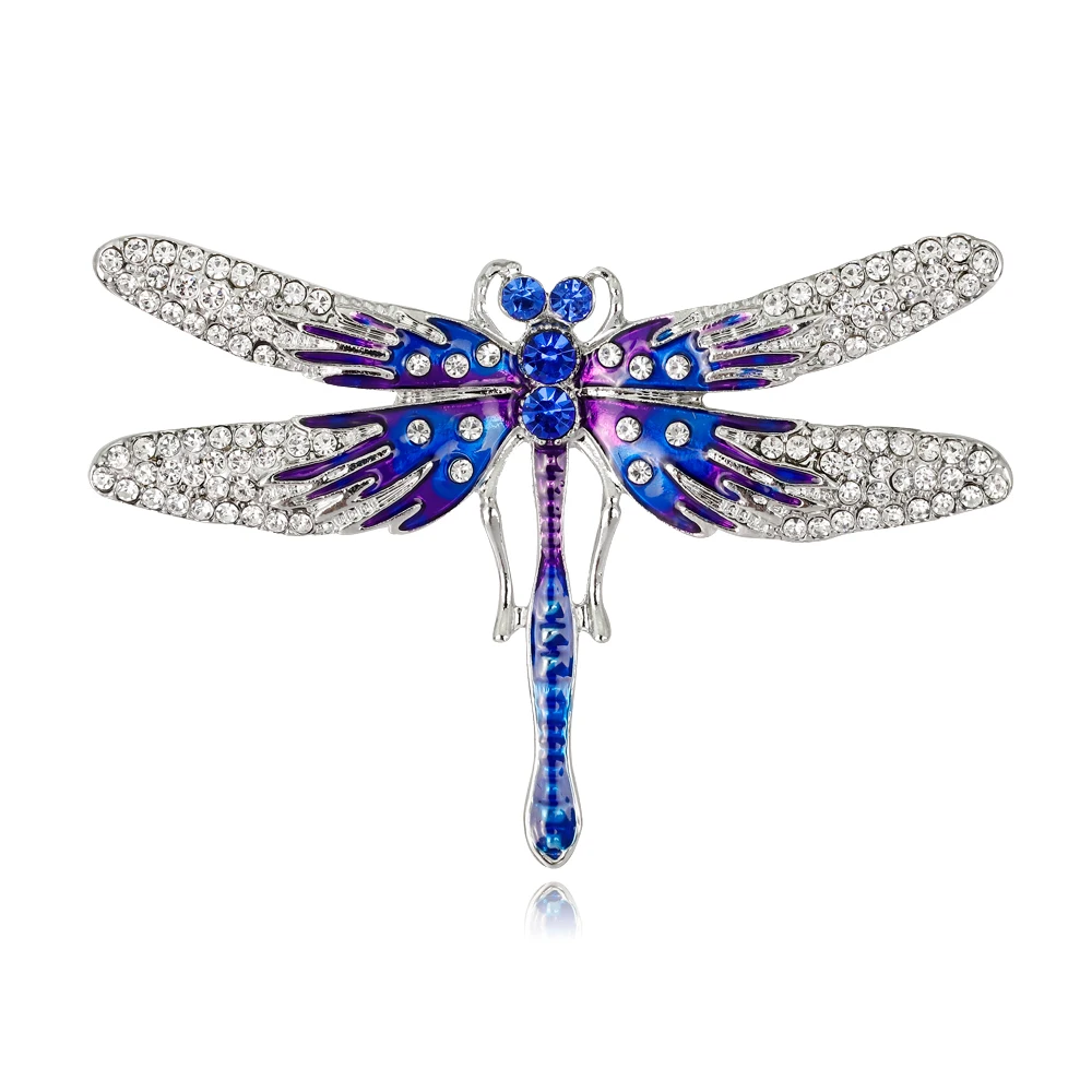 

Three Colours Dragonfly Crystal Brooch for Women Children Enamel Brooches Pin Jewelry Accessories Gifts