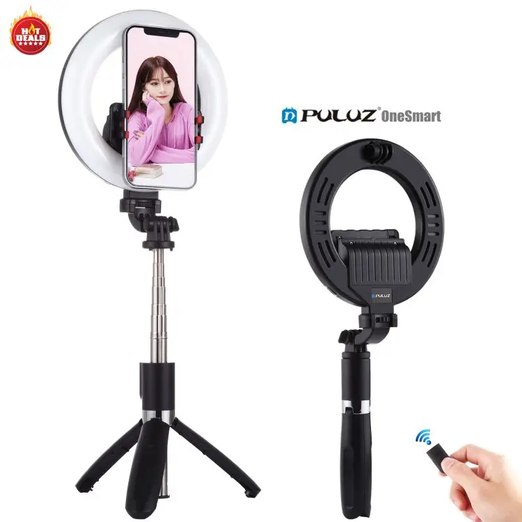 

New 6.3 inch LED Ring Light for YouTube Tiktok Live Foldable Selfie Fill Light with BT Wireless Selfie Stick Tripod Mount