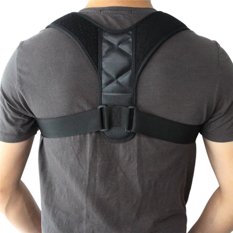 

Adjustable Clavicle Posture Corrector Men Women Upper Back Brace Shoulder Lumbar Support Belt Corset Posture Correction R0986-1, Black