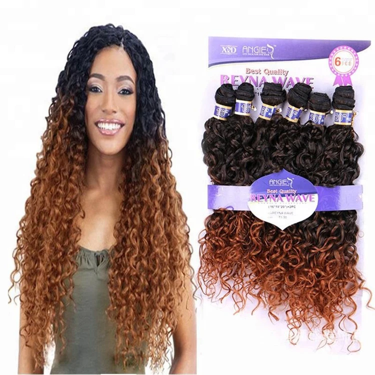 

Best Selling Products high temperature fiber Water Wave Synthetic Curly Hair Extensions Ombre Curly twist bundles