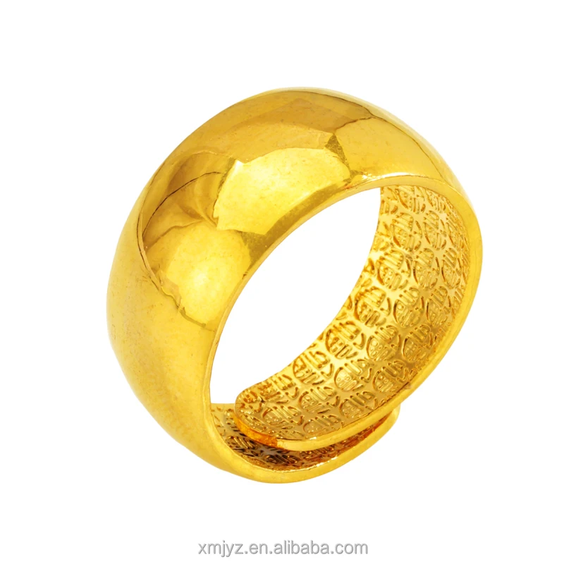 

Wholesale Brass Gold Plated Ring Ins Fashion Imitation Gold Men's Live Mouth Ring Vacuum Plated Ring Jewelry