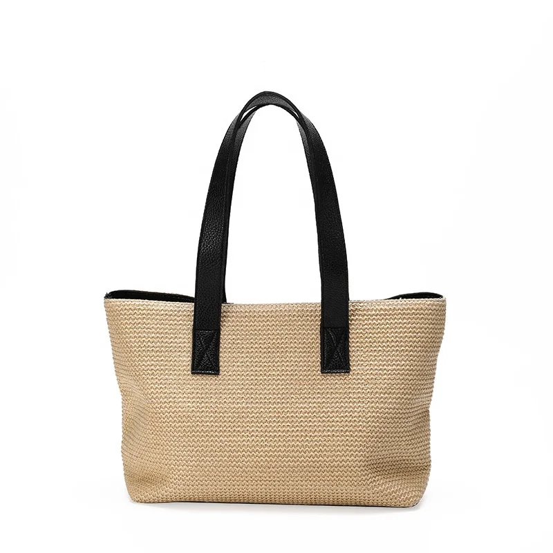 

women's straw handbag shopping tote basket bag summer beach bag