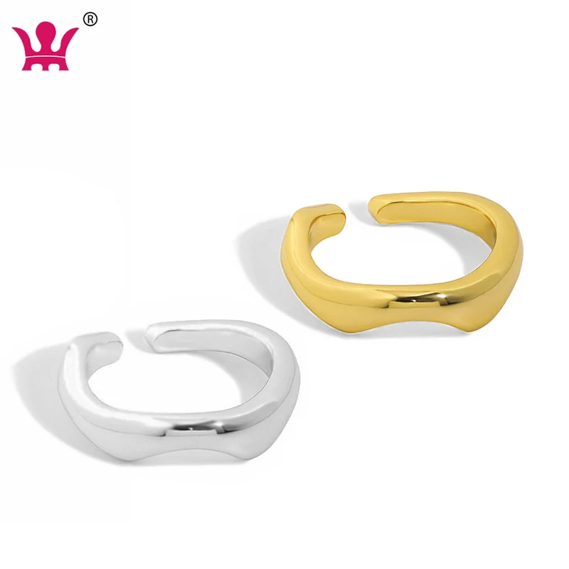 

Simple Style Friendship gifts 925 Sterling Silver Irregular Wave Ring