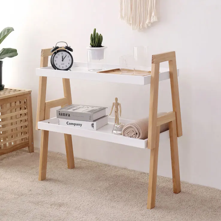 

Nordic bamboo fower pot stand on balcony, Natural bamboo color