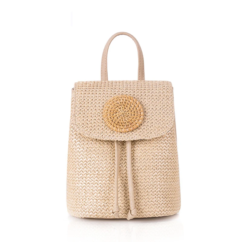 

New High Quality Bohemian Straw Woven Bag Large Capacity Ladies Backpack Bucket Bag Messenger Bag
