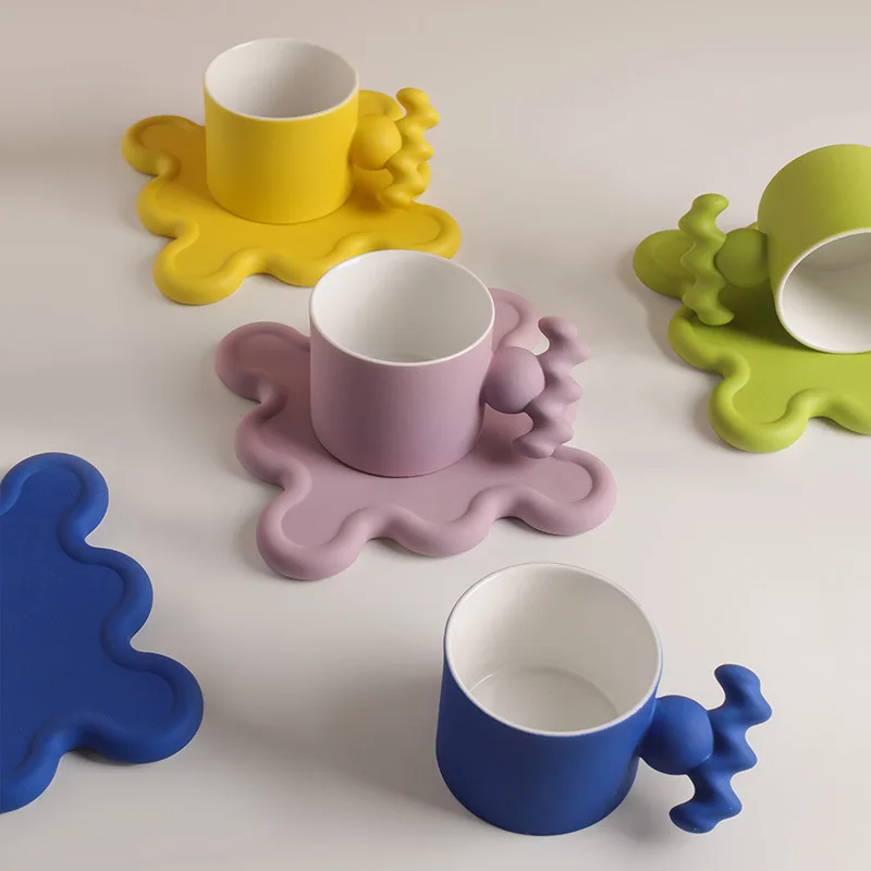 

Nordic INS Postmodern Style Ceramic Cups Sets Coffee Milk Cup Porcelain Mugs, 4 colors