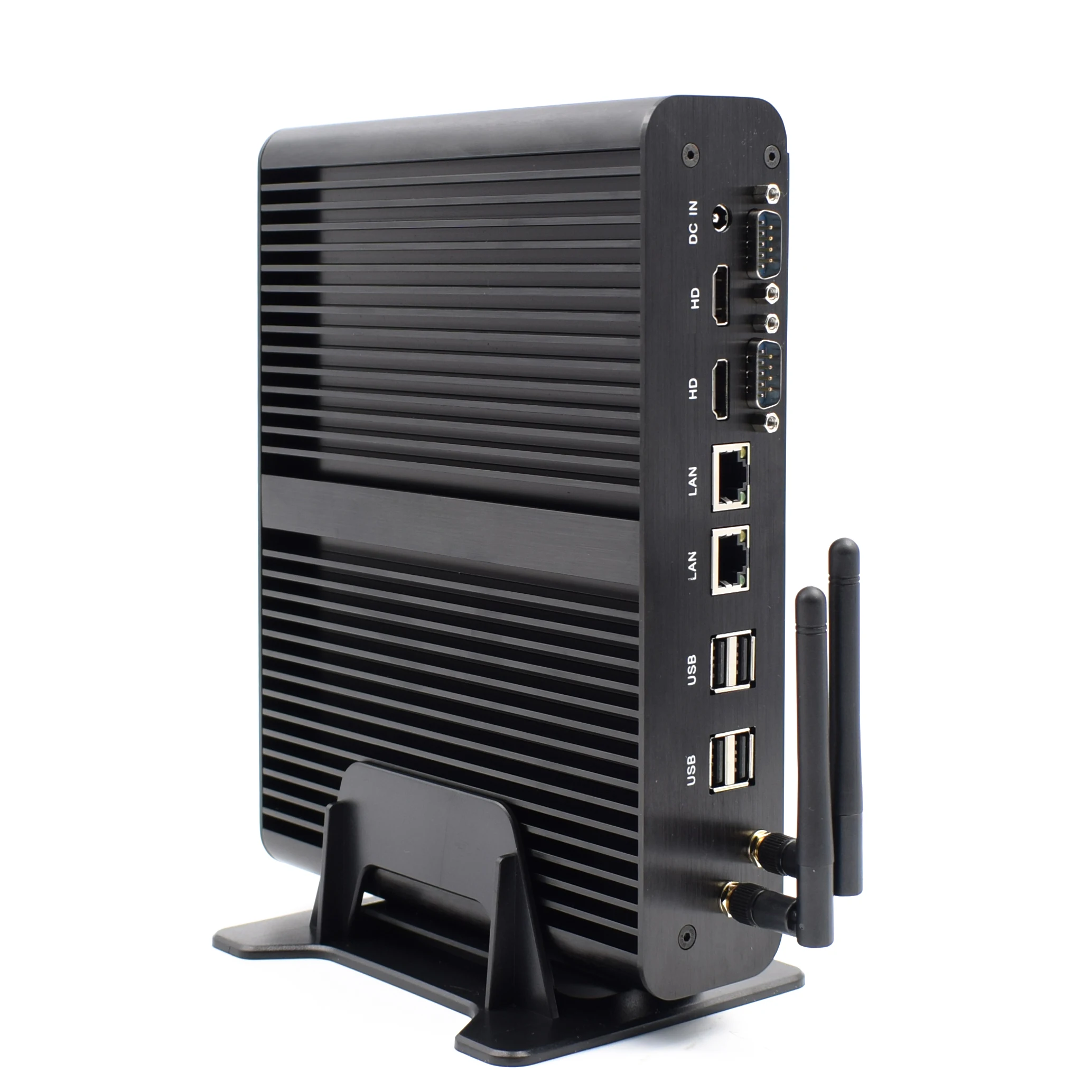 

Min PC Inter Core i7 5500U i5 5200U i3 5005U 2*Lans 2*HD 1*Optical Barebone minipc HTPC Nuc Fanless Broadwell Computer 300M WiFi, Black