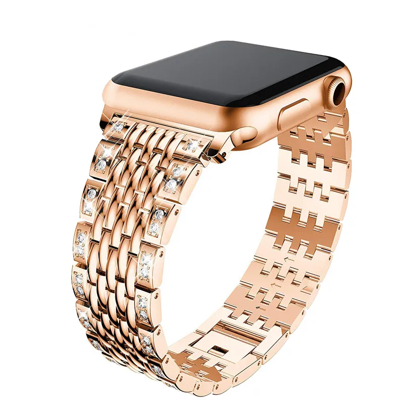

Women Diamond Bracelet for Apple Watch 38mm 40mm 42mm 44mm Metal Wrist Band Stainless Strap for iWatch Series 5/4/3/2/1