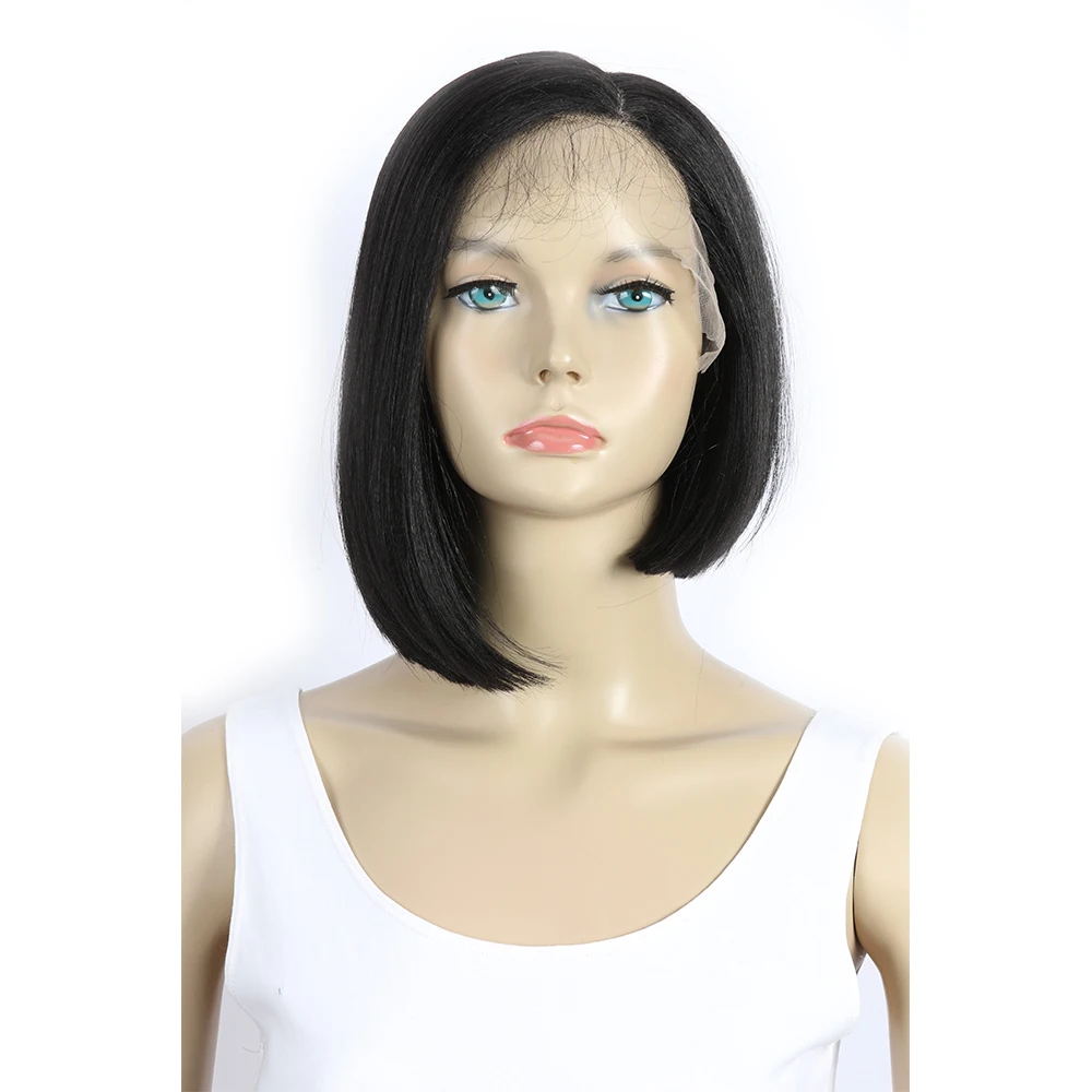 

Bob hair wig short straight T lace with baby hair natural heat resistant lace front synthetic wigs high temperature, Pic showed