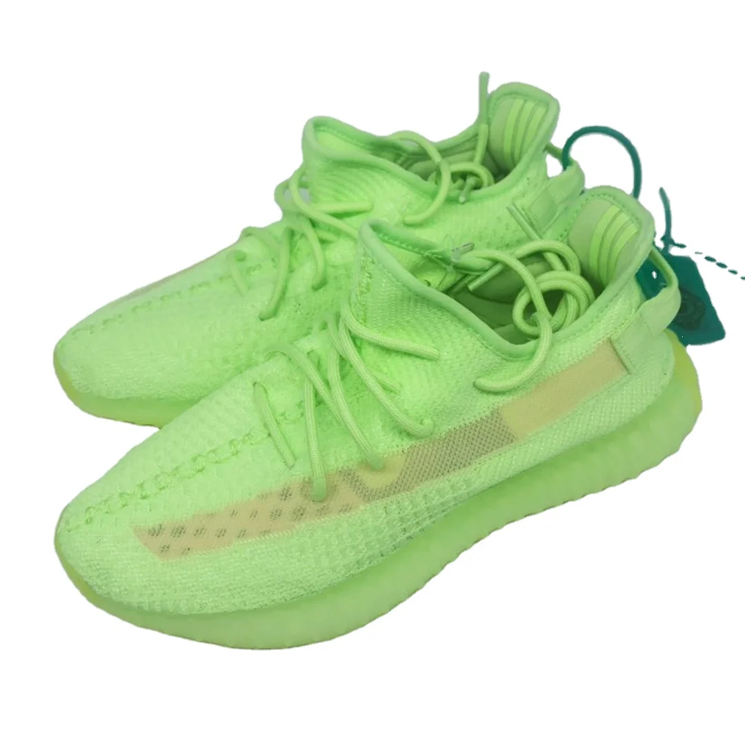 

Yeezy 350V2 shoes "Glow in the Dark" Fashion Sneakers Casual, Green