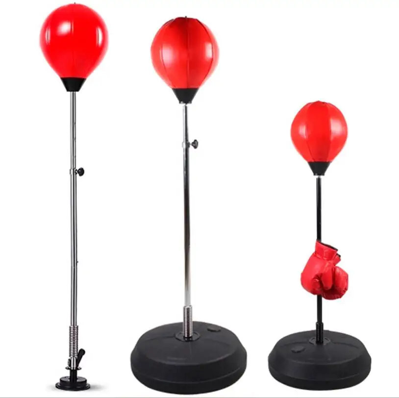 

Moco 2020 Boxing Ball Set with Punching Bag Boxing Adjustable Height Stand Strong Durable Spring Withstands Hits for kids, Black red