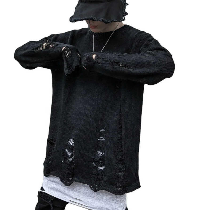 

Mens Sweater 2021 Hip Hop Boy's V Neck Long Sleeve Sweaters Knit Style Sweaters For Men