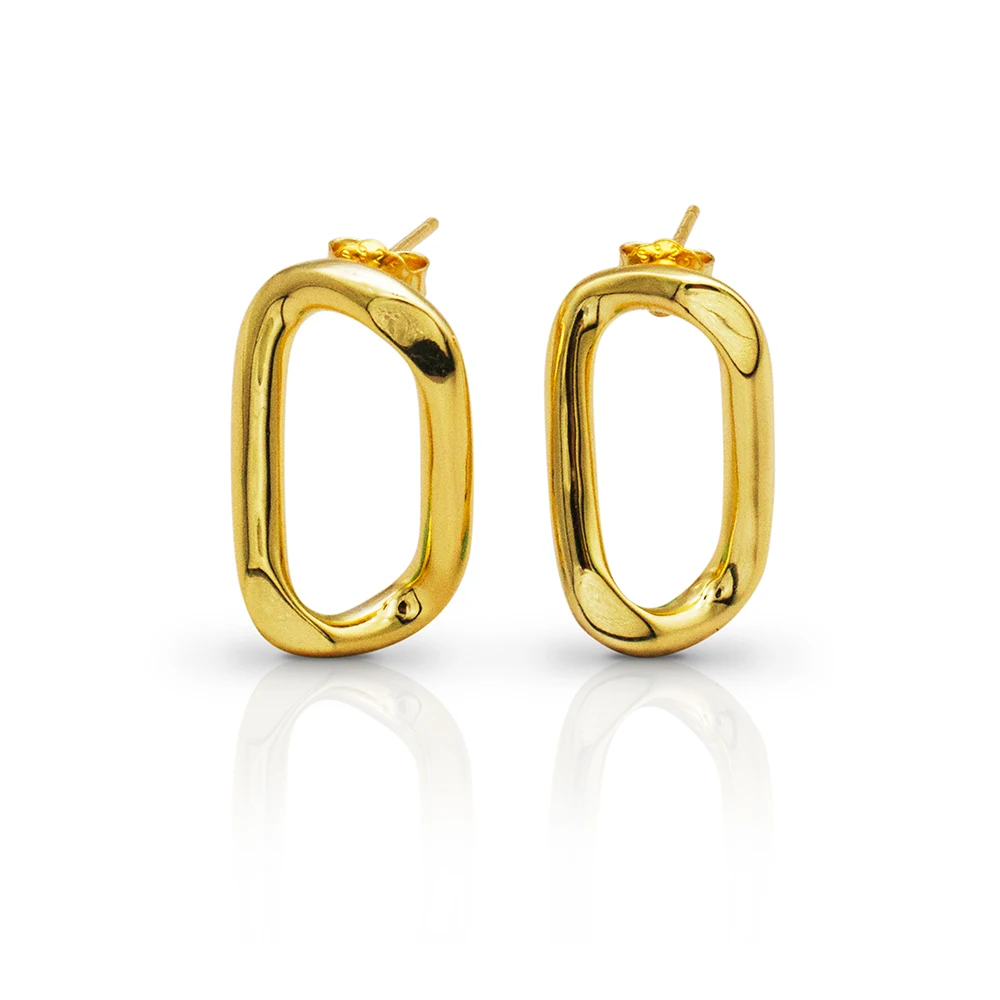 

Chris April Trendy 925 sterling silver 18k gold plated vintage big twisted hoop earrings for women