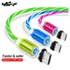 USB Cable Fast Charging Cable LED Flashlight Visible Glow Flowing Date cable