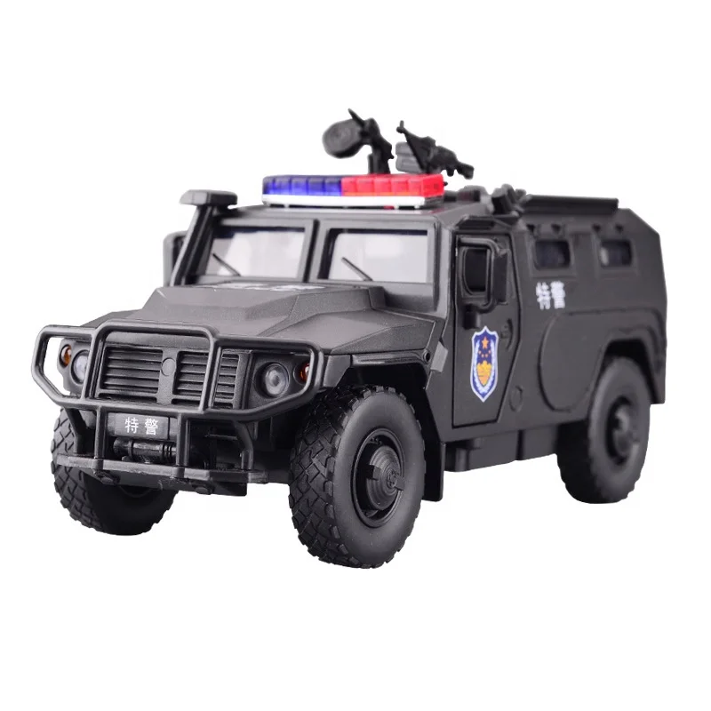 

JK823533 military special police alloy car tiger explosion-proof armored car metal children toy car simulation model