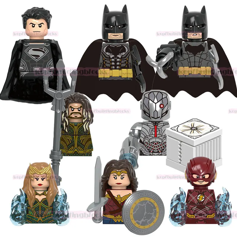 

X0312 DC Heroes Movie Super Bat Wonder Woman Cyborg The Flash Mera Aquaman Man Mini Bricks Building Block Figure Collection Toy
