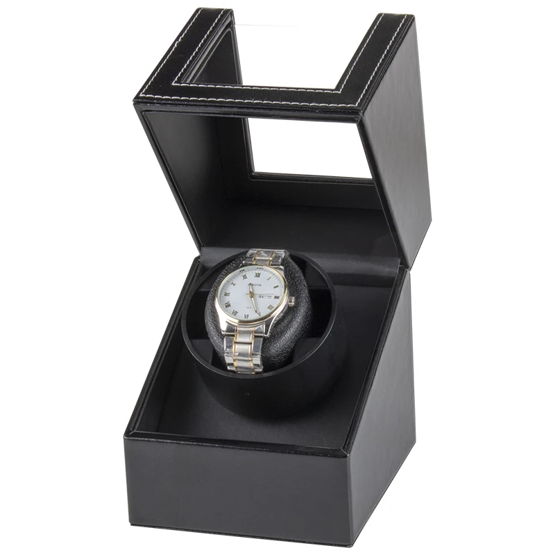 

Faux Leather Pu 3 Levels Adjustable Mini Version Single Head Rotators Automatic Chain Watch Shaker Box