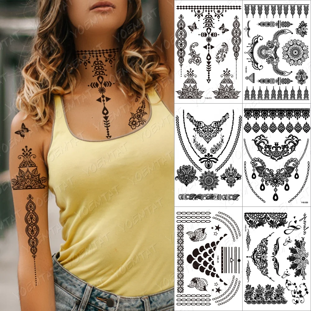 

Best Selling whole body Indian Henna Water Transfer Tattoo Sticker, Cmyk