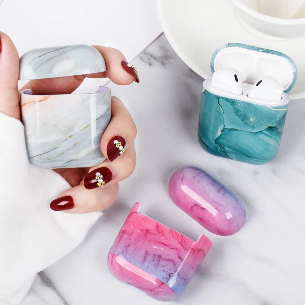 

Leadingplus Marble EarPod Case For Airpod 1 2 Case Hard PC Cover Charging Box Shell For AirPods Ear Pod Case Cover