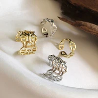 

2 Designs Cut Out Three Layered Chain Rings Multi Link Irregular Open Rings for Women Minimalist Rings Resizable 2019 Trendy