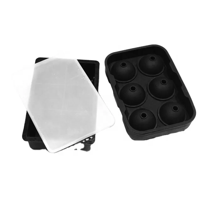 

Hot Sale Whiskey Ice Cube Tray Customize Silicone Ice Mold BPA Free Ice Ball Tray Factory, Black,customized color