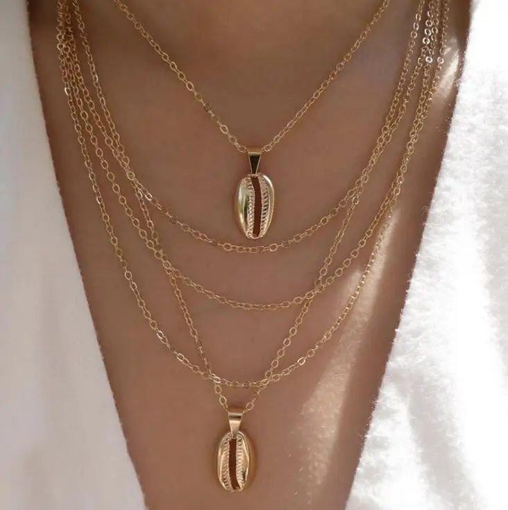 

Fashion shell gold necklace chain For Women wholesale N98034, Picture shows